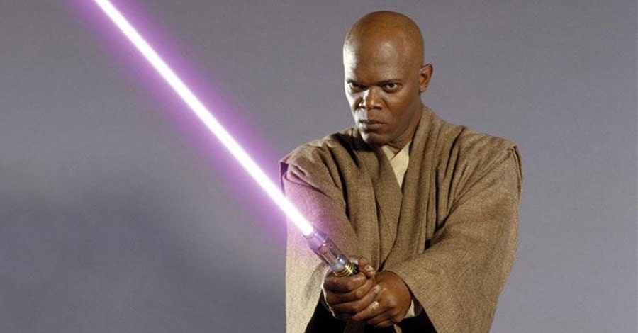Mace Windu Lightsaber Espada Sable de Luz Star Wars Ep I Phantom Menace Amenaza Fantasma COSPLAY