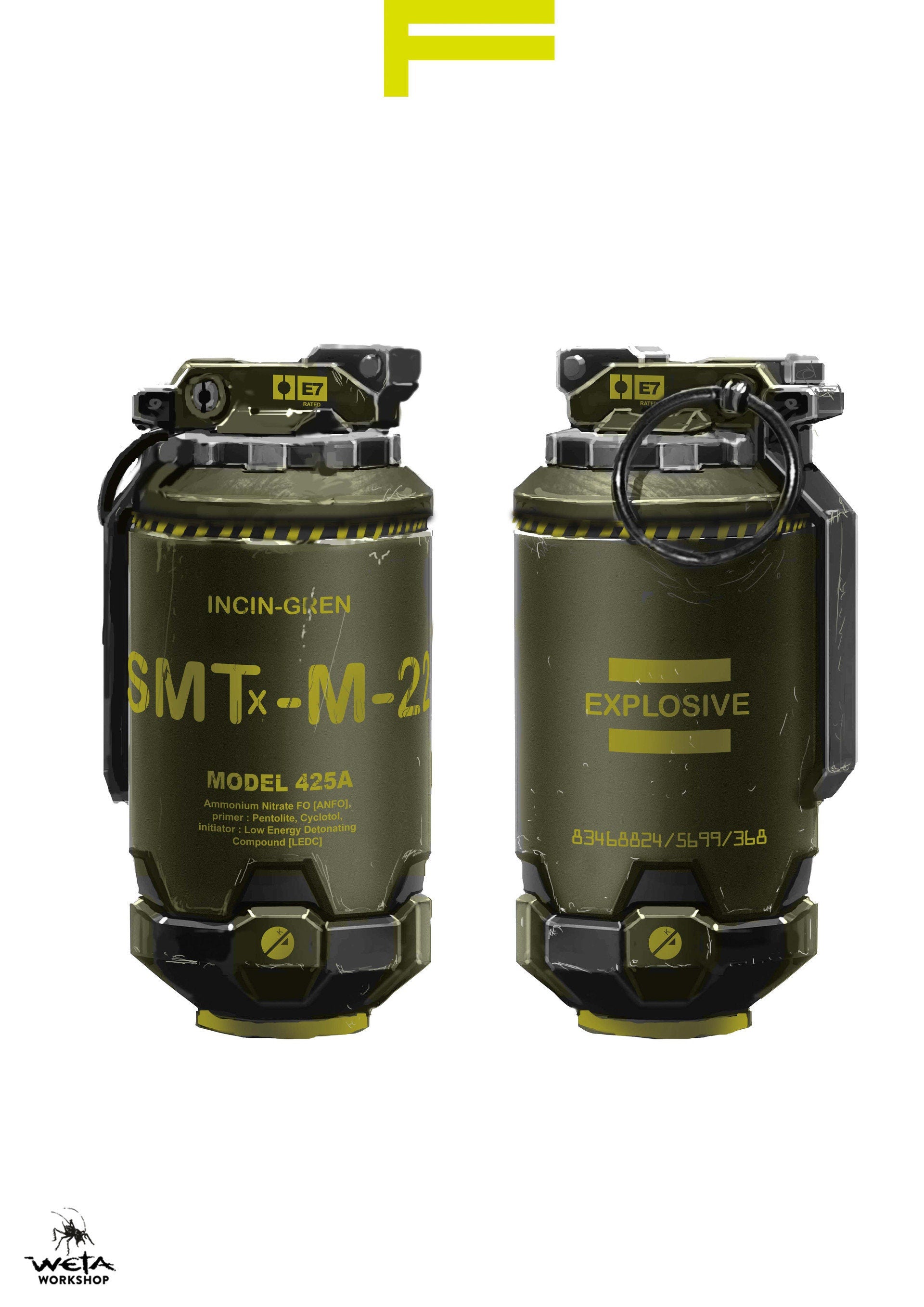 Elysium HMX Hi-Explosive Grenade Prop Replica Incendiary Cosplay