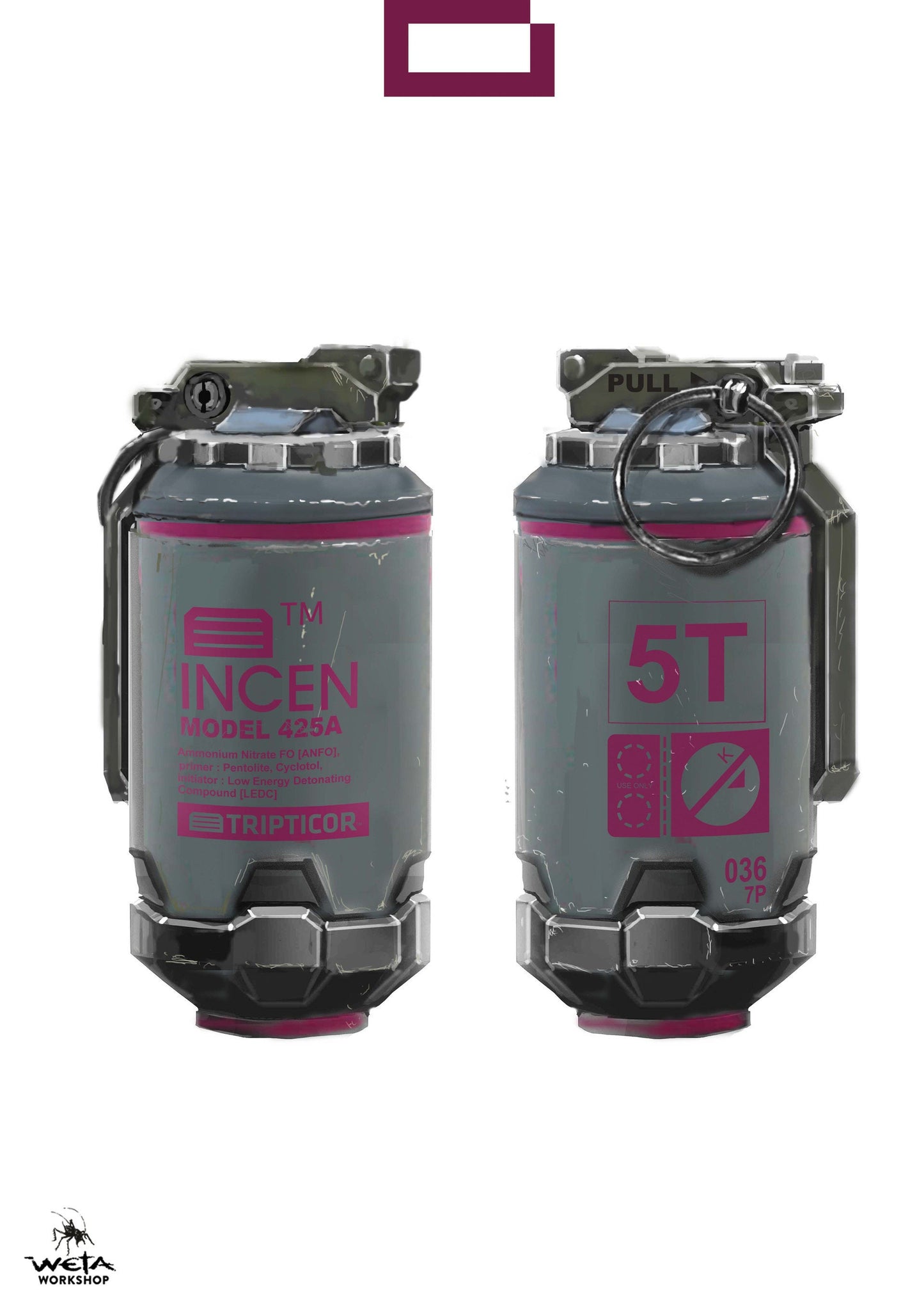 Elysium HMX Hi-Explosive Grenade Prop Replica Incendiary Cosplay
