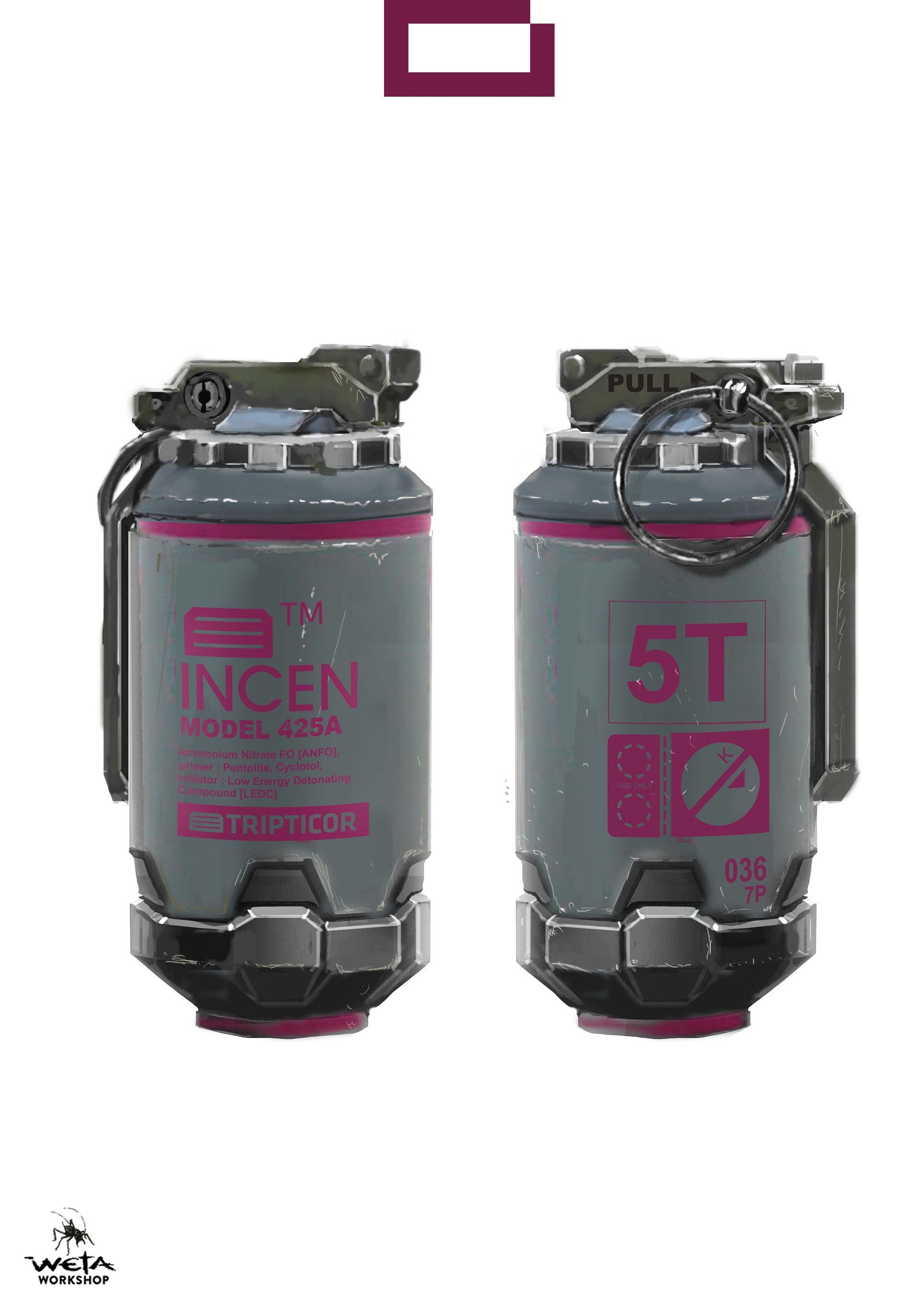 Elysium HMX Hi-Explosive Grenade Prop Replica Incendiary Cosplay