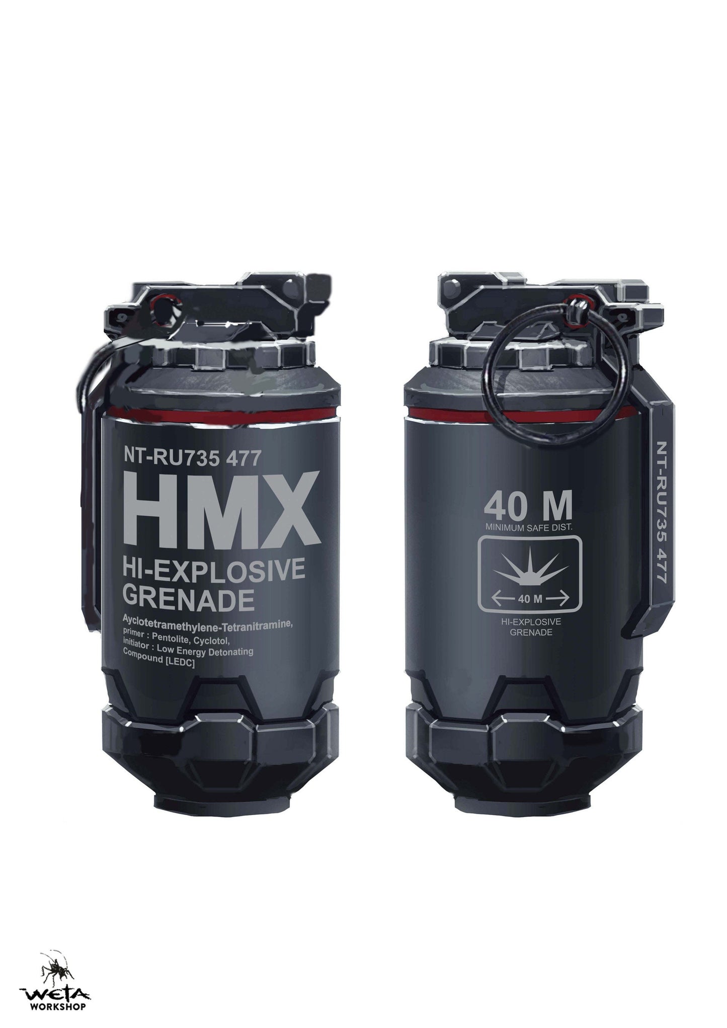 Elysium HMX Hi-Explosive Grenade Prop Replica Incendiary Cosplay
