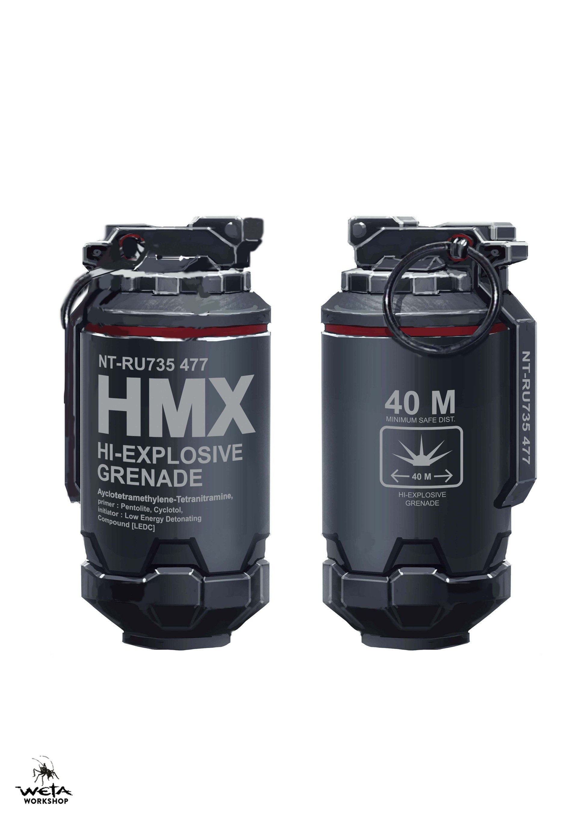 Elysium HMX Hi-Explosive Grenade Prop Replica Incendiary Cosplay