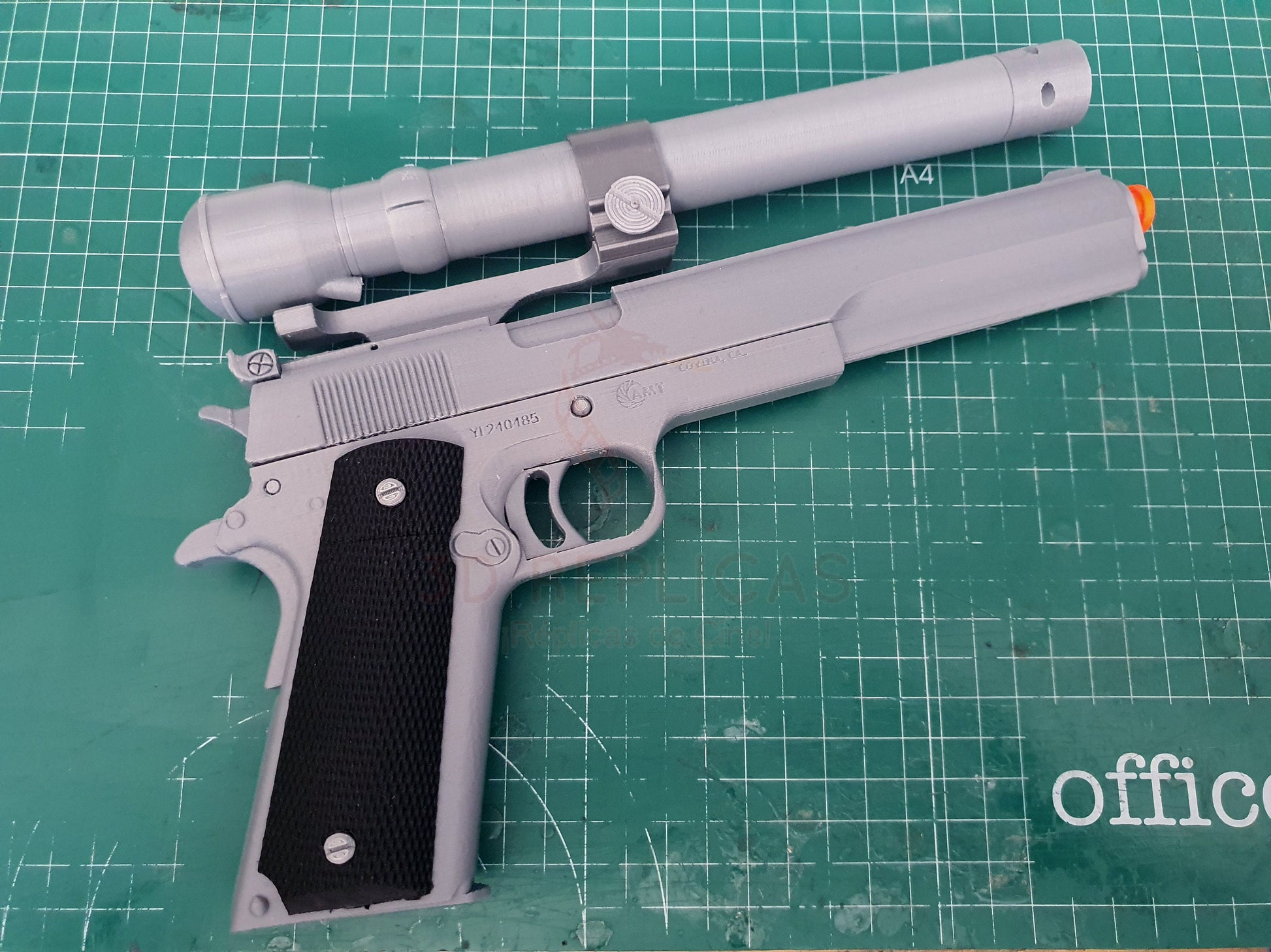 The Terminator AMT Hardballer .45 Longslide Gun Pistol Prop Replica Arnold Schwarzenegger Cosplay - by buissonland