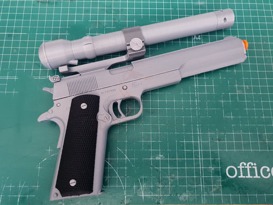 The Terminator AMT Hardballer .45 Longslide Gun Pistol Prop Replica Arnold Schwarzenegger Cosplay - by buissonland