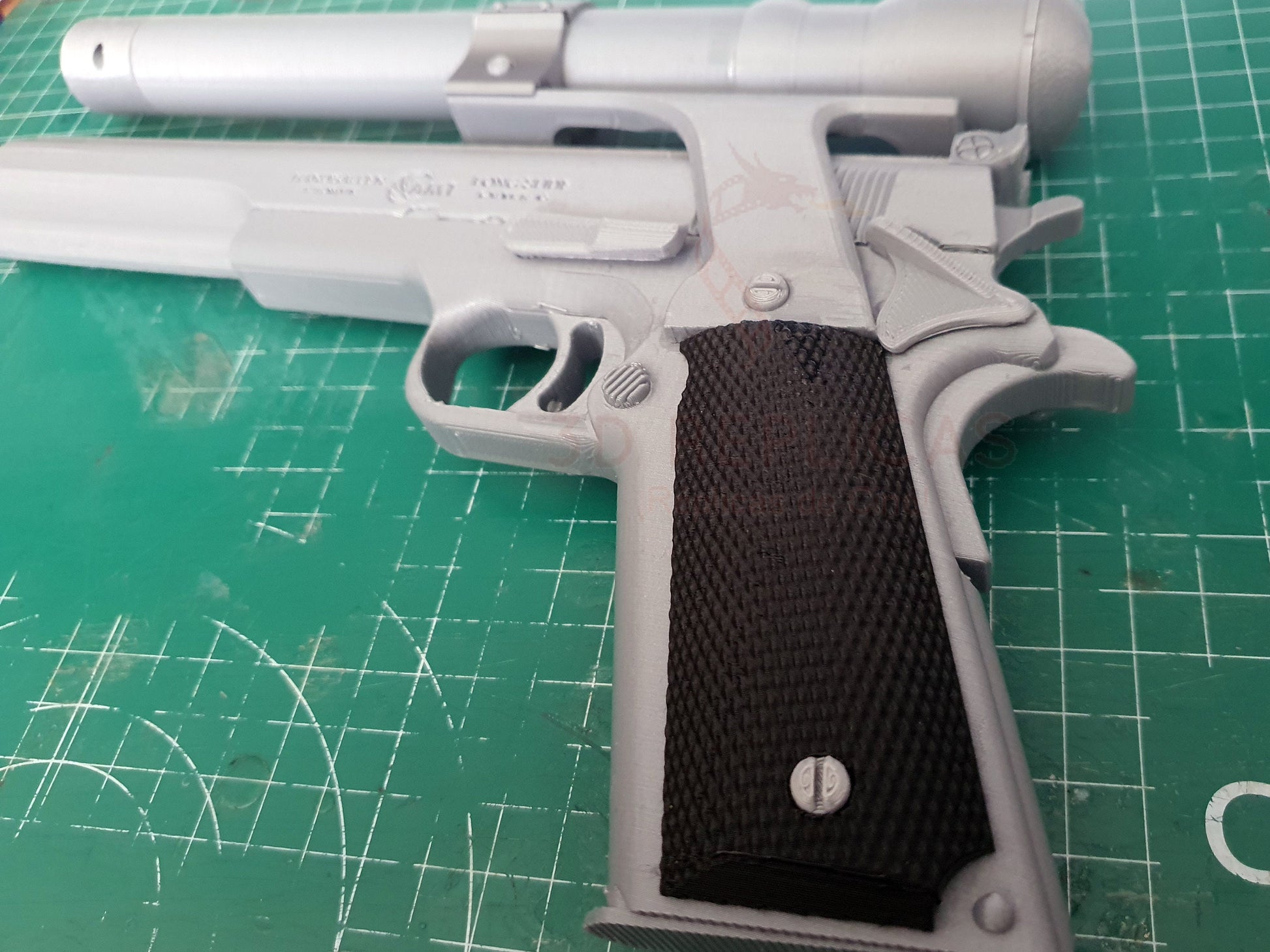 The Terminator AMT Hardballer .45 Longslide Gun Pistol Prop Replica Arnold Schwarzenegger Cosplay - by buissonland