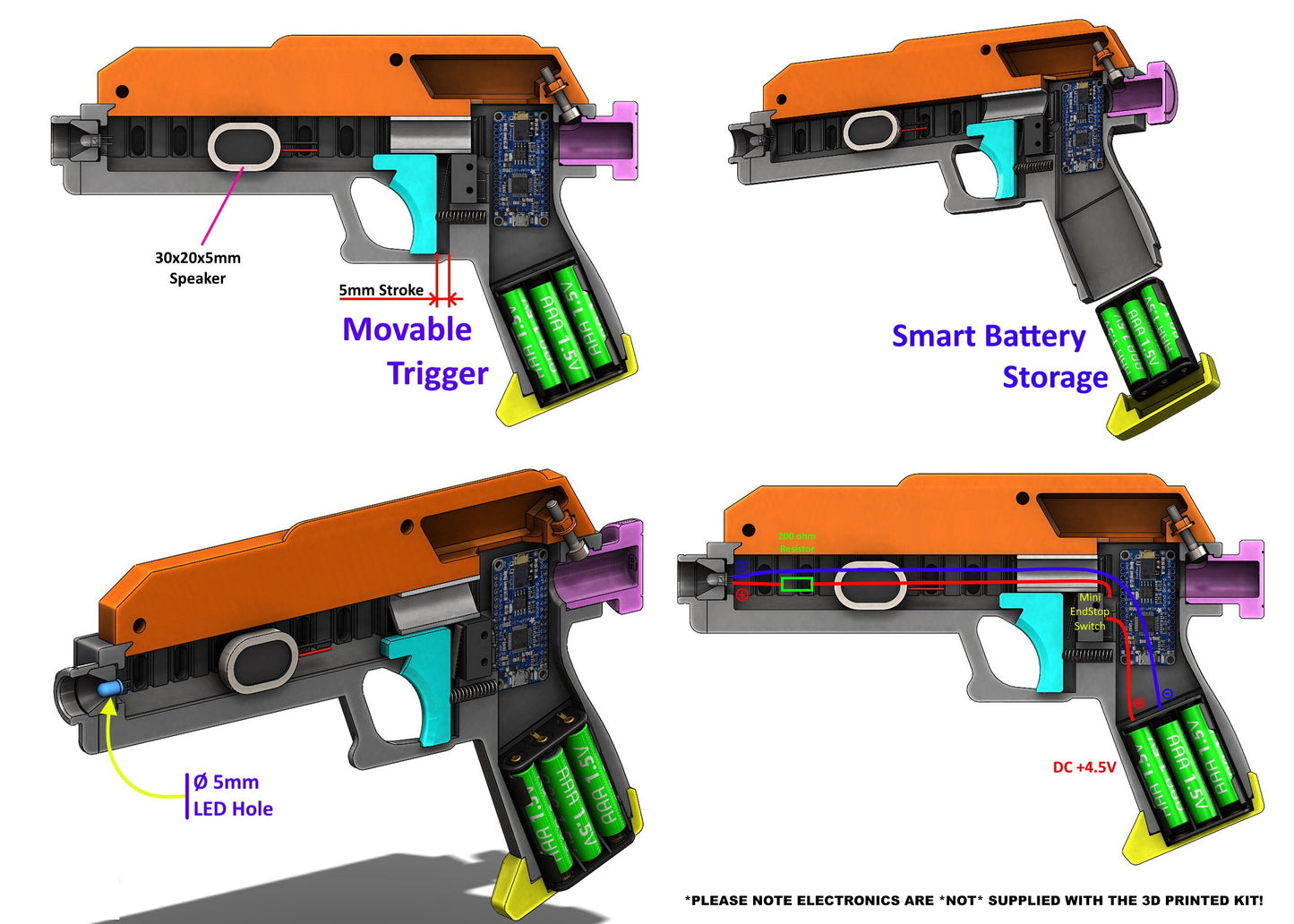 Star Wars DC-17 Clone Trooper Blaster Pistol Cosplay Prop Replica Gun *ELECTRONICS READY* - by Jetstorm_477