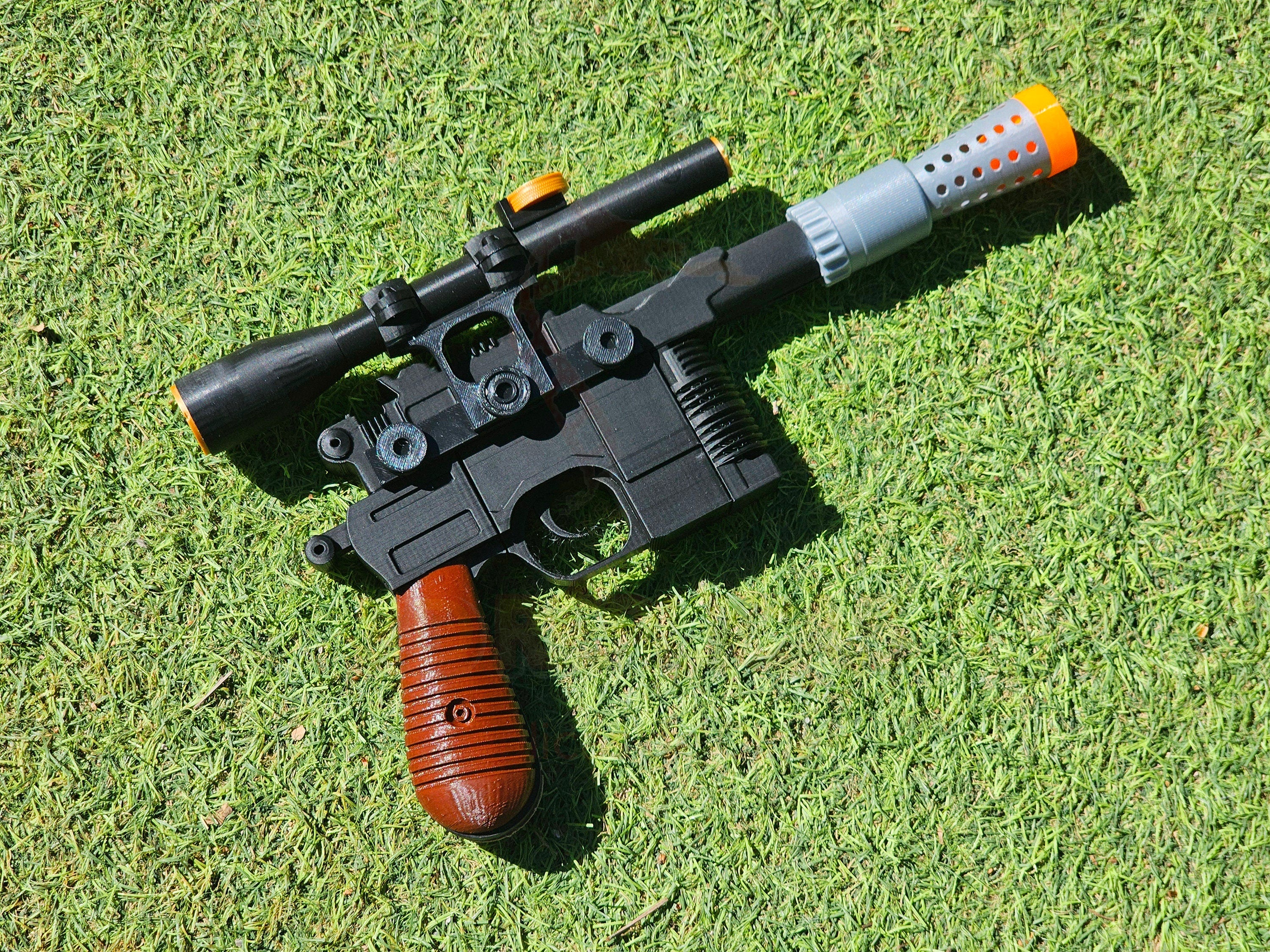 Han Solo's DL-44 Blaster 3D Printed Cosplay hot Replica Kit- with orange safety cap