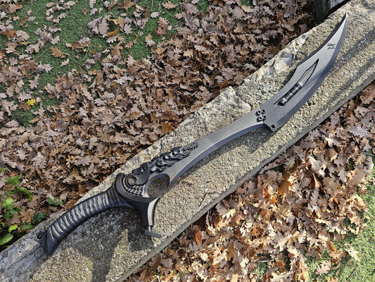 Predator Badlands Yautja Dek STUNT (All Black) Sword Folding Plasma Prop Replica Cosplay