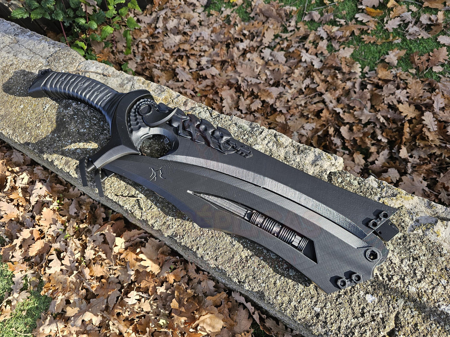 Predator Badlands Yautja Dek STUNT (All Black) Sword Folding Plasma Prop Replica Cosplay