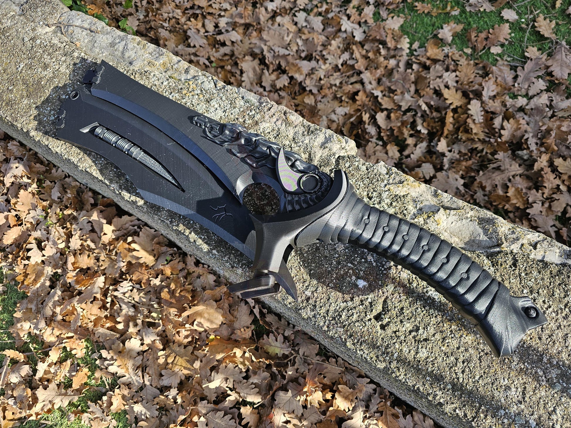 Predator Badlands Yautja Dek STUNT (All Black) Sword Folding Plasma Prop Replica Cosplay