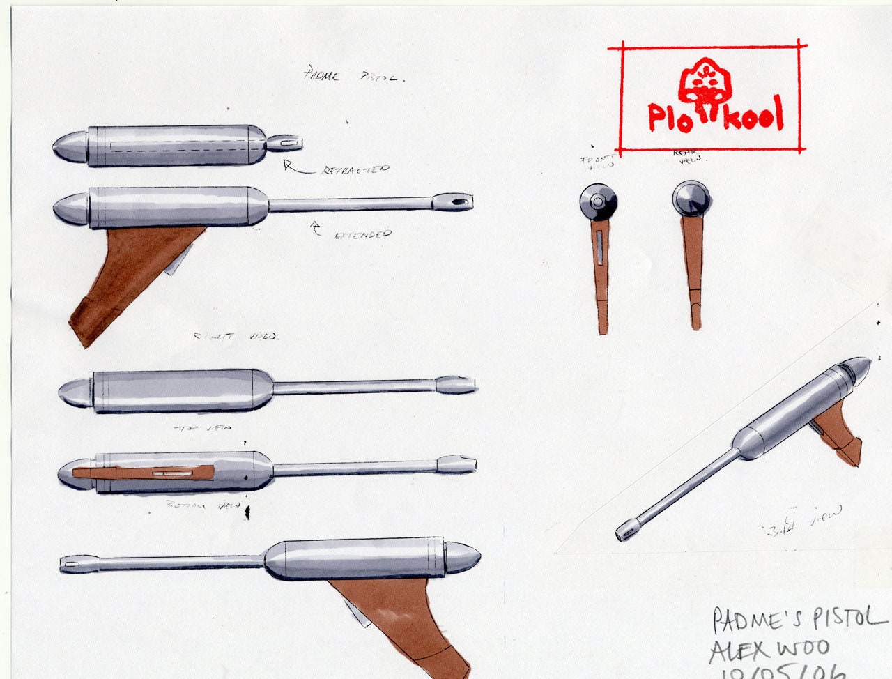 Star Wars ELG-3A Queen Padme Amidala Blaster Pistol Cosplay Prop Replica Naboo Gun Phantom Menace